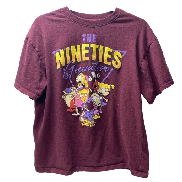 Women’s XL T-Shirt "The Nineties Generation" The Rugrats Burgundy Colour - GUC - Picture 1 of 7
